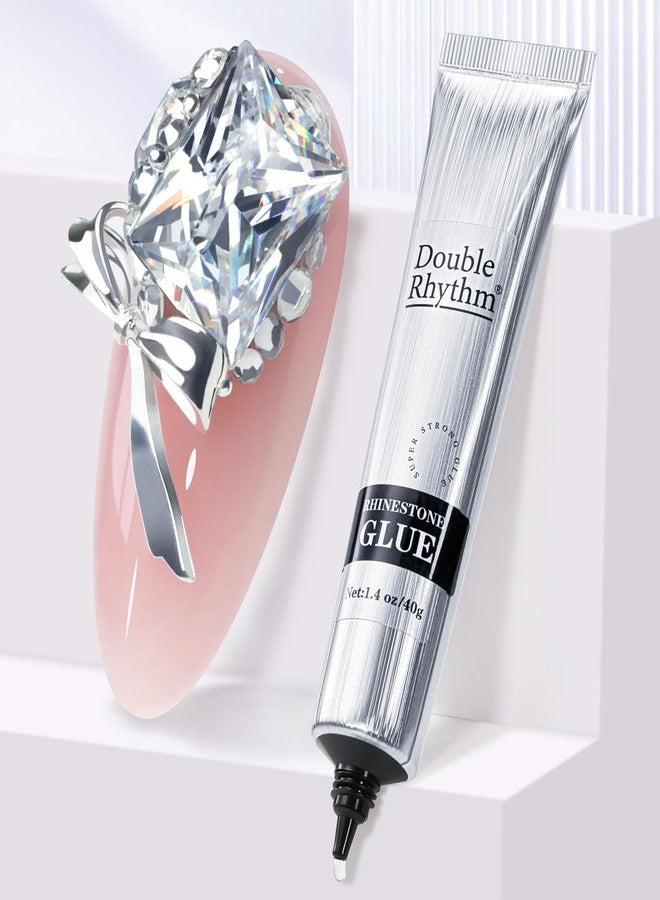 دابل ريذم غراء أحجار الراين للأظافر من دبل ريذم، 1.4 أونصة، غراء جل، تصميم ثلاثي الأبعاد، جواهر فنية، زينة ساحرة، 40 مل، صالون تجميل، اصنعها بنفسك (غراء أحجار الراين شفاف) - Image 1